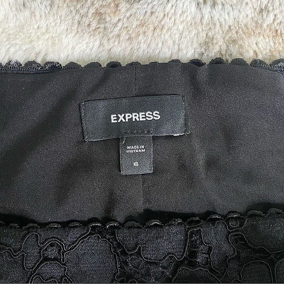 Express Black Lace Pencil Midi Skirt Size 6 - Picture 11 of 16